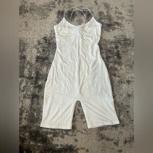White Strappy romper, jumpsuit  new never used baked wardobe size M
